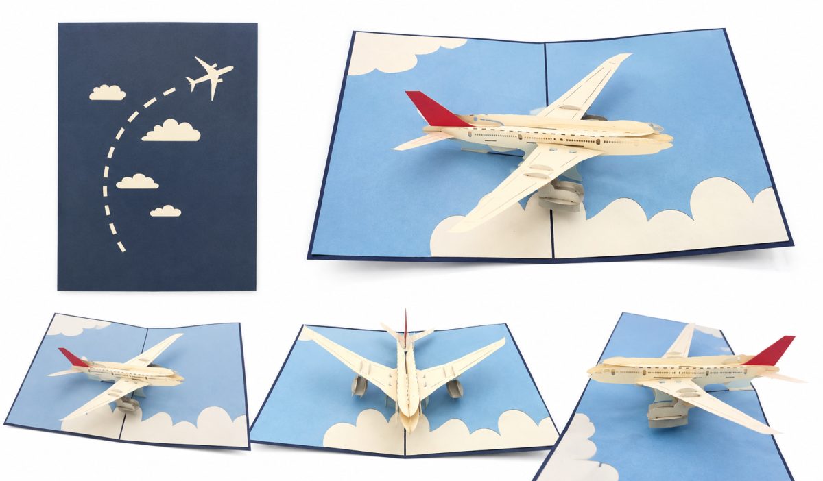 3D Pop-up Lentokonekortti ✈️