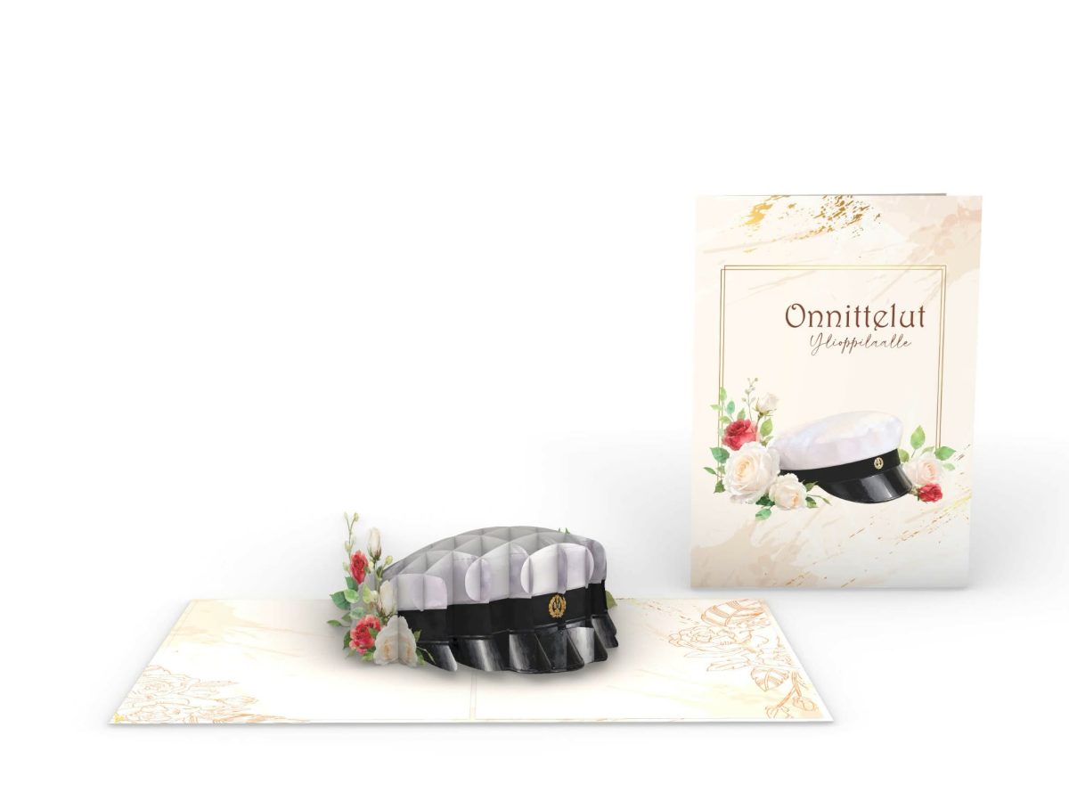 Ylioppilaslakki 3D pop-up-kortti – onnittelut ylioppilaalle – kuva 2