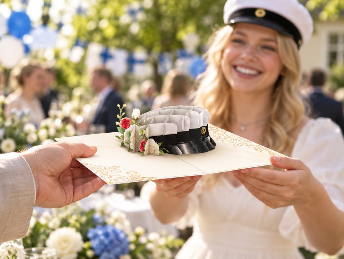 Ylioppilaslakki 3D pop-up-kortti – onnittelut ylioppilaalle